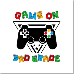 Back To School Game On 3rd Grade Funny Gamer Kids Boys Posters and Art